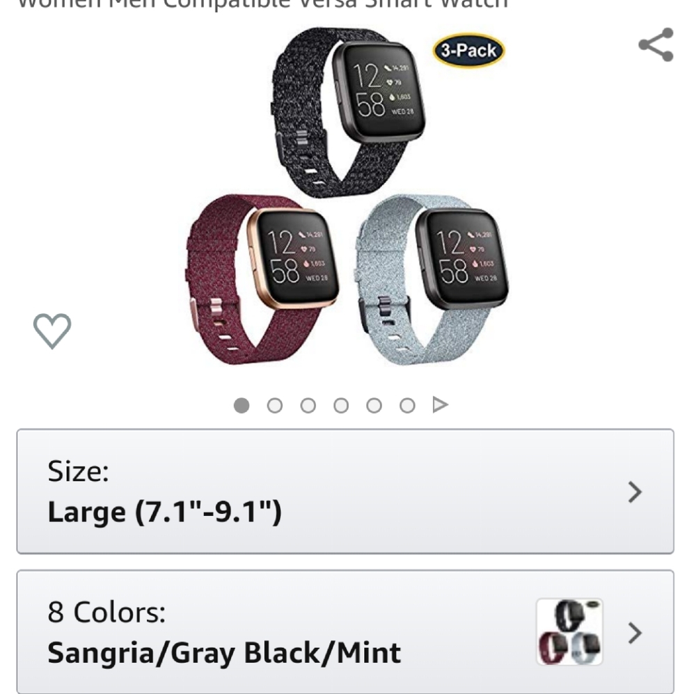 Versa 2 Bands: set of 3. Brand New, unopened.